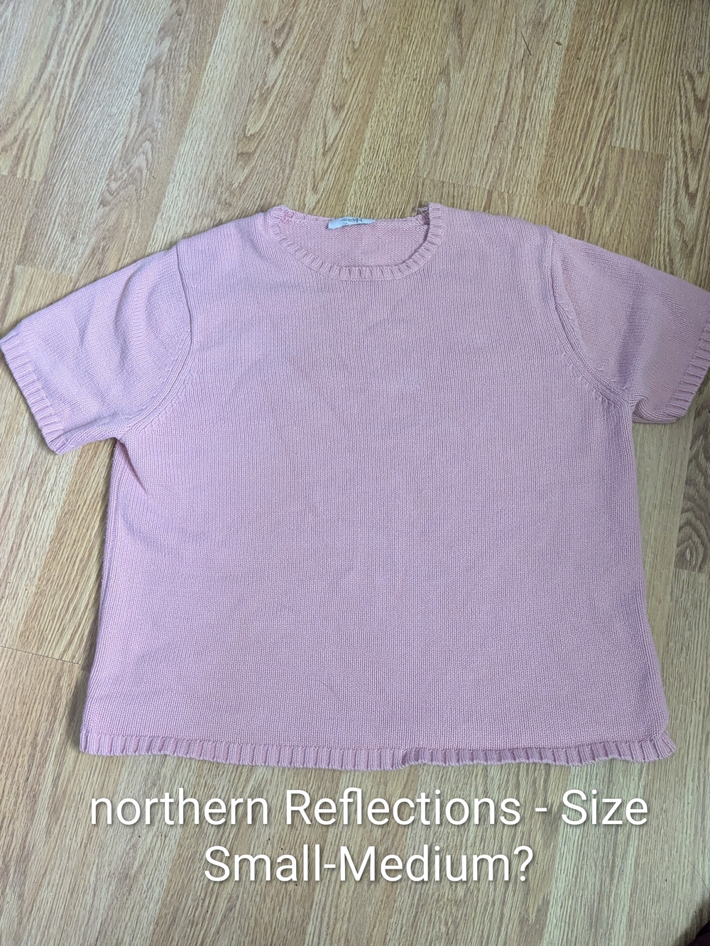 Northern Reflections Light Pink Crewneck Short-Sleeve Sweater